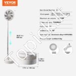 Nešiojamas sulankstomas stalinis ventiliatorius su 7200 mAh baterija – 198 mm skersmens - Image 6