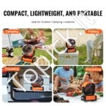 Nešiojamas stalinis ventiliatorius su 20 000 mAh baterija, 138 CFM oro srautu, 4 greičio lygiais - Image 5