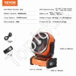 Nešiojamas stalinis ventiliatorius su 20 000 mAh baterija, 138 CFM oro srautu, 4 greičio lygiais - Image 6