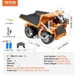 RC Savivartis – 9 Kanalų Nuotoliniu Būdu Valdomas Statybinis Sunkvežimis | 1:18 Masto Žaislinis Kipperis su Kėlimo Funkcija - Image 6