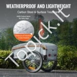 Sulankstomas dviračio priekabos vežimėlis su universaliu tvirtinimu – 45 kg krovinio dėžė su vandeniui atspariu uždangalu - Image 2