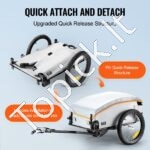 Sulankstomas dviračio priekabos vežimėlis su universaliu tvirtinimu – 45 kg krovinio dėžė su vandeniui atspariu uždangalu - Image 4