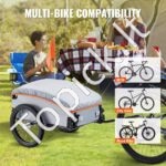 Sulankstomas dviračio priekabos vežimėlis su universaliu tvirtinimu – 45 kg krovinio dėžė su vandeniui atspariu uždangalu - Image 5