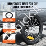 Tvirtas dviračio krovinių vežimėlis 72 kg – sulankstoma priekaba su greito tvirtinimo jungtimi ir 40 cm ratais - Image 3