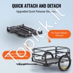 Tvirtas dviračio krovinių vežimėlis 72 kg – sulankstoma priekaba su greito tvirtinimo jungtimi ir 40 cm ratais - Image 4