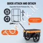 Dviračio vežimėlis su 40 kg apkrova – sulankstoma krovinių priekaba su 40 cm ratais ir apsauga nuo lietaus - Image 4