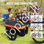 Dviračio vežimėlis su 40 kg apkrova – sulankstoma krovinių priekaba su 40 cm ratais ir apsauga nuo lietaus - Image 5