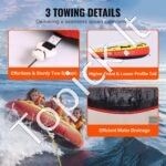 Pripučiamas vandens sporto ratas 1–3 asmenims su smūgio apsauga ir rankenomis – 231 kg apkrova - Image 4