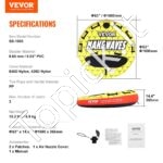 Pripučiamas vandens sporto ratas 1–3 asmenims su smūgio apsauga ir rankenomis – 231 kg apkrova - Image 3