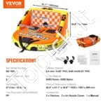 Pripučiamas vandens sporto ratas 1–2 asmenims su atlošu ir rankenomis – 154 kg apkrova - Image 3