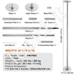 Profesionalus reguliuojamas šokio stulpas – 222,6–282,4 cm | Sukamasis + statinis režimas, sidabrinis, namams ir sporto studijoms - Image 3