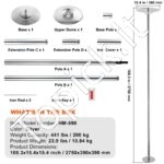 Reguliuojamas šokių stulpas – 216–270 cm | Sidabrinis, sukamasis ir statinis režimas, profesionalioms treniruotėms namuose ar studijose - Image 3