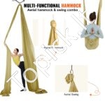 Aerial jogos hamakas 4 × 2,8 m – auksinis, 1000 kg apkrova - Image 4