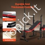 Reguliuojamas treniruoklių suolelis su atlošu, 272 kg talpa, universalus viso kūno treniruotėms - Image 7