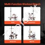 Reguliuojamas treniruoklių suolelis su atlošu, 272 kg talpa, universalus viso kūno treniruotėms - Image 4