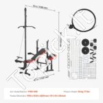 Reguliuojamas treniruoklių suolelis su atlošu, 272 kg talpa, universalus viso kūno treniruotėms - Image 3