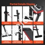 Reguliuojamas treniruoklių suolelis su atlošu, 272 kg talpa, sulankstomas dizainas - Image 5