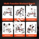 Reguliuojamas treniruoklių suolelis su atlošu, 272 kg talpa, sulankstomas dizainas - Image 4