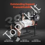 Reguliuojamas treniruoklių suolelis su atlošu, 172 kg talpa, sulankstomas dizainas - Image 8