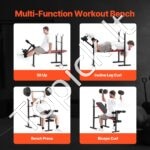 Reguliuojamas treniruoklių suolelis su atlošu, 172 kg talpa, sulankstomas dizainas - Image 4