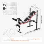 Reguliuojamas treniruoklių suolelis su atlošu, 172 kg talpa, sulankstomas dizainas - Image 3