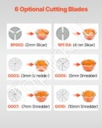 Galinga virtuvinė daržovių pjaustyklė – 550 W - Image 4