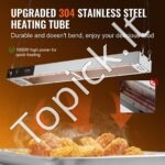 Komercinis bulvyčių maisto šildytuvas – 850 W su šilumine lempa - Image 2