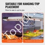 Komercinis bulvyčių maisto šildytuvas – 850 W su šilumine lempa - Image 3