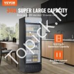 Komercinis gėrimų šaldytuvas - 345 L, juodas, su 5 lentynomis, LED valdymas - Image 8