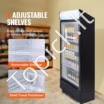 Komercinis gėrimų šaldytuvas - 345 L, juodas, su 5 lentynomis, LED valdymas - Image 7