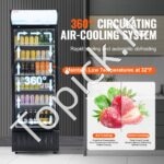 Komercinis gėrimų šaldytuvas - 345 L, juodas, su 5 lentynomis, LED valdymas - Image 5