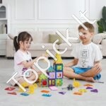 Magnetiniai gyvūnų formos konstruktoriaus blokeliai vaikams – 56 dalių - Image 7