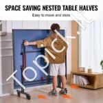 Sulankstomas stalo teniso stalas su ratukais – 274 x 152,5 x 76 cm, vidaus naudojimui, su tinklu - Image 5