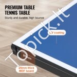 Sulankstomas stalo teniso stalas su ratukais – 274 x 152,5 x 76 cm, vidaus naudojimui, su tinklu - Image 7