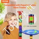 110 dalių spalvinga rutuliukų trasa vaikams | Lavinamoji konstrukcija su rutuliukais | Kūrybiškas ir motoriką lavinantis žaislas vaikams - Image 12