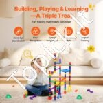 110 dalių spalvinga rutuliukų trasa vaikams | Lavinamoji konstrukcija su rutuliukais | Kūrybiškas ir motoriką lavinantis žaislas vaikams - Image 10