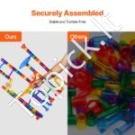 110 dalių spalvinga rutuliukų trasa vaikams | Lavinamoji konstrukcija su rutuliukais | Kūrybiškas ir motoriką lavinantis žaislas vaikams - Image 8