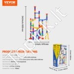 110 dalių spalvinga rutuliukų trasa vaikams | Lavinamoji konstrukcija su rutuliukais | Kūrybiškas ir motoriką lavinantis žaislas vaikams - Image 7