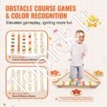 6 dalių Vaikiškas Balansavimo Lentų Rinkinys | Tvirti Spalvoti Balansavimo Takeliai Vidaus ir Lauko Judriems Žaidimams - Image 2
