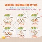 6 dalių Vaikiškas Balansavimo Lentų Rinkinys | Tvirti Spalvoti Balansavimo Takeliai Vidaus ir Lauko Judriems Žaidimams - Image 5