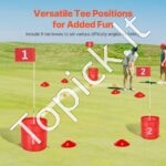 Nešiojamas 9 duobučių golfo žaidimo rinkinys su krepšiu | Pramogai lauke ir viduje vaikams ir suaugusiems - Image 6
