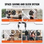 221 cm olimpinė štanga su laikikliu | Plieninė štanga – 315 kg apkrova jėgos ir kultūrizmo treniruotėms - Image 4