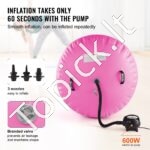 Pripučiamas gimnastikos kilimėlis – 60 x 123 cm | Su pompa, universalus, namams ir sporto studijoms - Image 6