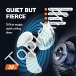 Sieninis pramoninis ventiliatorius, 57 cm skersmens, 4150 CFM oro srautu | 3 greičiai, atsparus vandeniui, skirtas sandėliams, šiltnamiams, dirbtuvėms ir terasoms - Image 4