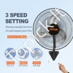 Sieninis pramoninis ventiliatorius, 44,45 cm skersmens, 4000 CFM oro srautu | 3 greičiai, atsparus vandeniui, skirtas sandėliams, šiltnamiams, dirbtuvėms ir terasoms - Image 2