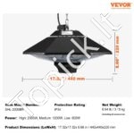 Lubinis infraraudonųjų spindulių šildytuvas 2000 W - Image 6