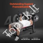 Reguliuojamas treniruoklių suolelis su atlošu, 181 kg talpa, sulankstomas dizainas - Image 8