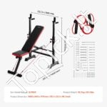 Reguliuojamas treniruoklių suolelis su atlošu, 272 kg talpa, sulankstomas dizainas - Image 3