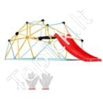 Geometrinis laipiojimo kupolas vaikams su čiuožykla – 2,44 m - Image 8