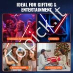 Šviesos kardų rinkinys su 12 RGB spalvų ir 4 garso efektais, 975 mm ilgio, 2 vnt | Įkraunami, su aliuminio rankenomis ir judesio valdymu - Image 2